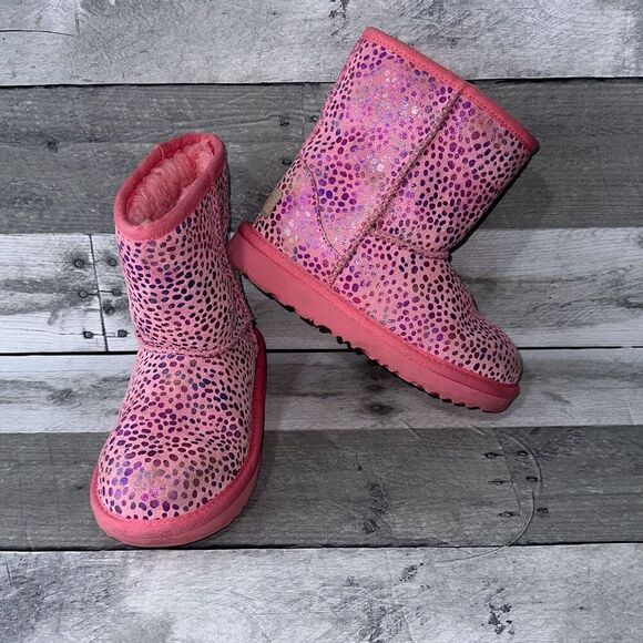 UGG Classic II Pink‎ Dot Boots Sz US12 - Picture 1 of 12